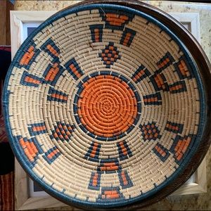 Gorgeous Vintage orange and tan basket